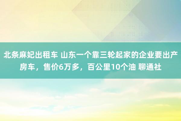 北条麻妃出租车 山东一个靠三轮起家的企业要出产房车，售价6万多，百公里10个油 聊通社