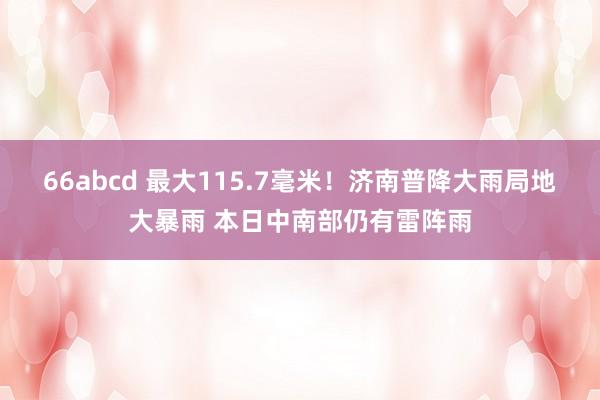 66abcd 最大115.7毫米！济南普降大雨局地大暴雨 本日中南部仍有雷阵雨