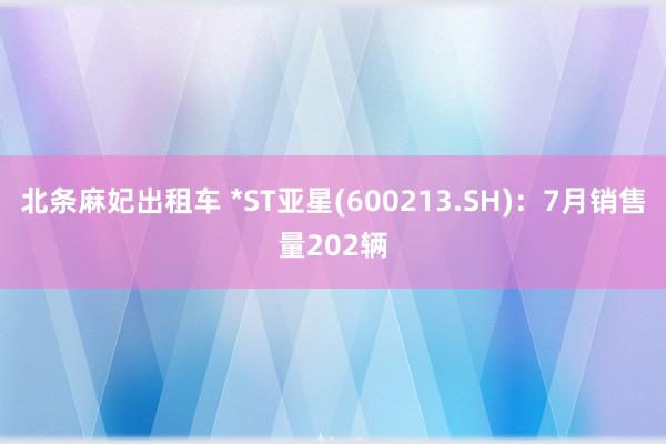 北条麻妃出租车 *ST亚星(600213.SH)：7月销售量202辆