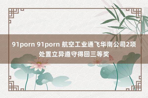 91porn 91porn 航空工业通飞华南公司2项处置立异遵守得回三等奖