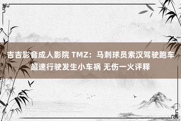 吉吉影音成人影院 TMZ：马刺球员索汉驾驶跑车超速行驶发生小车祸 无伤一火评释