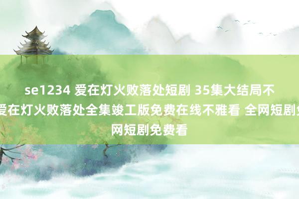 se1234 爱在灯火败落处短剧 35集大结局不雅看 爱在灯火败落处全集竣工版免费在线不雅看 全网短剧免费看