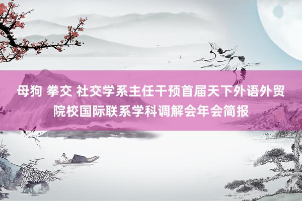 母狗 拳交 社交学系主任干预首届天下外语外贸院校国际联系学科调解会年会简报